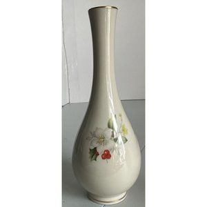 Pickard china 1990 Bud Vase 7” floral Gilded Rim Made in USA